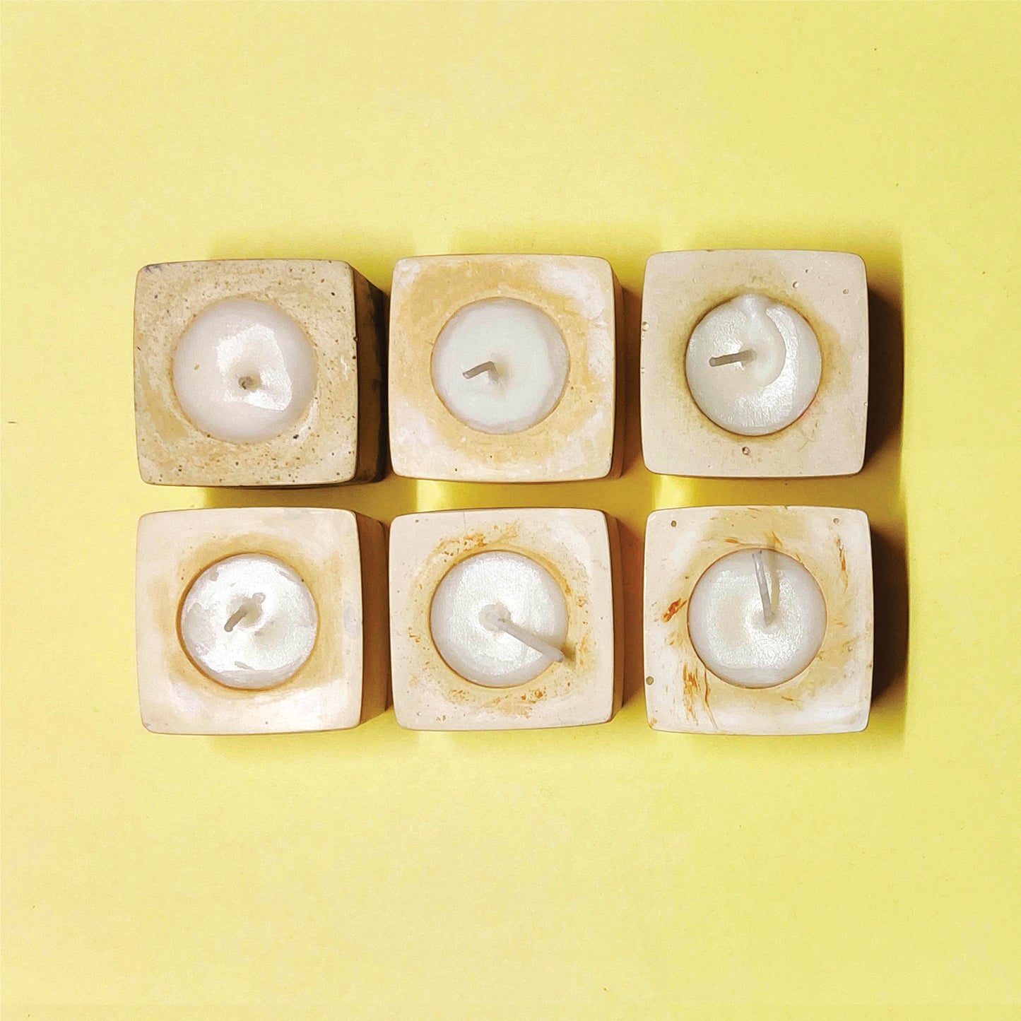 Concrete MiniAura Candle Yellow Vanilla- Set of 2