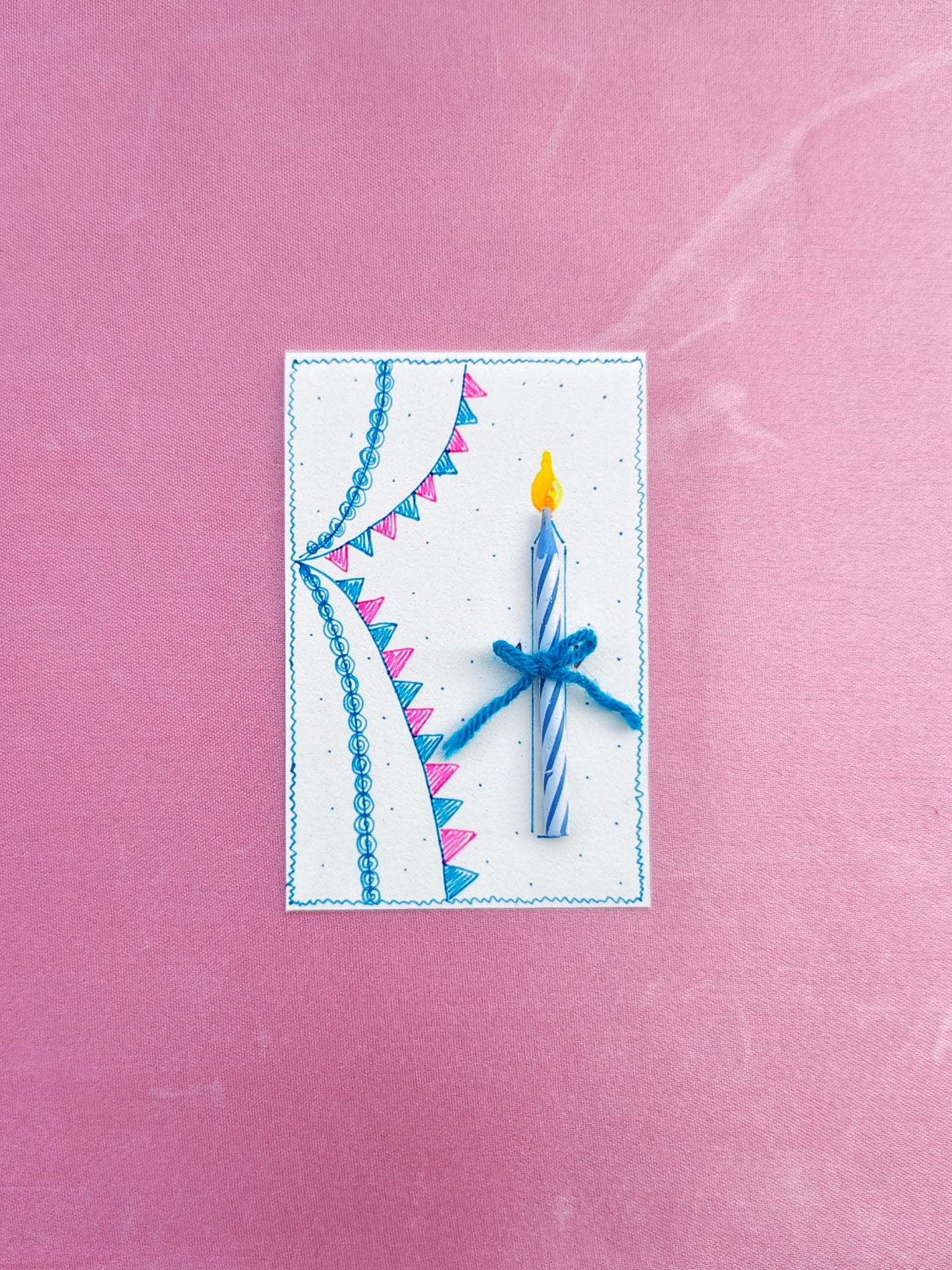 Made with love using a blue birthday candle for gifting purposes
