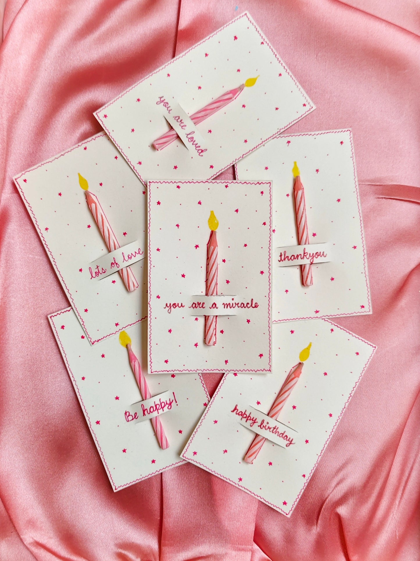 Hand painted and hand written candle cards for gifting essentials