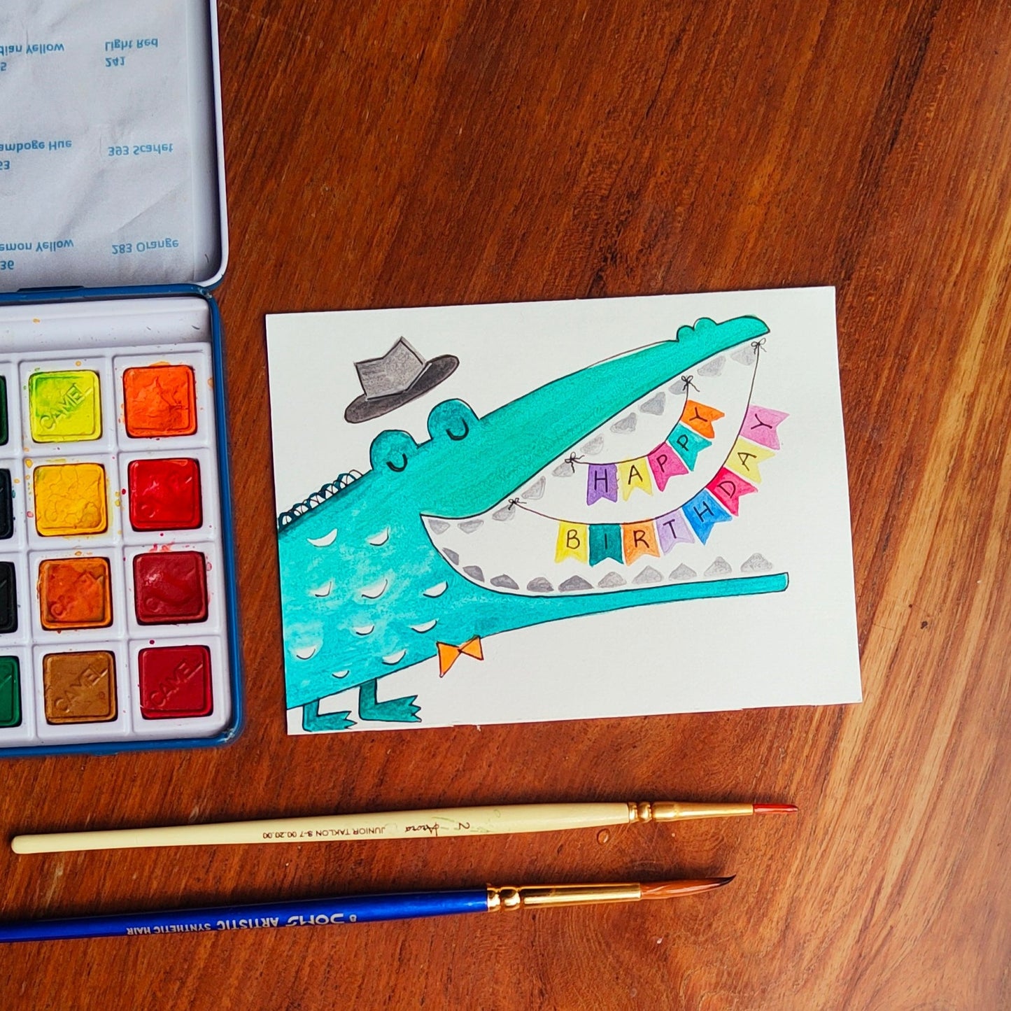 Crocodile Face: Happy Birthday Card
