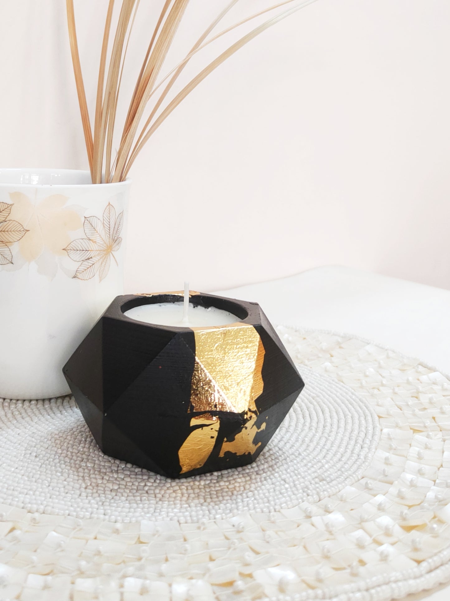 Concrete Exotica Gold Platonic Candles