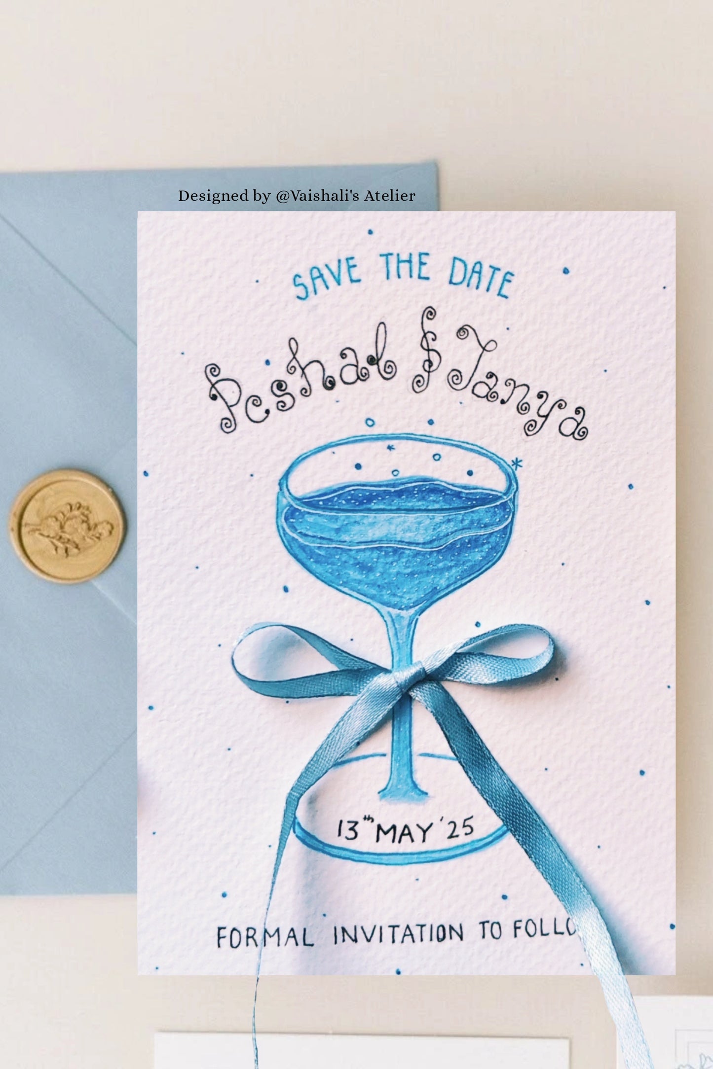 Save the date handpainted