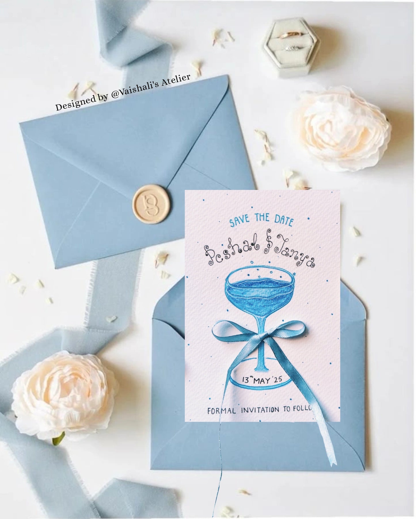 Hand painted save the date