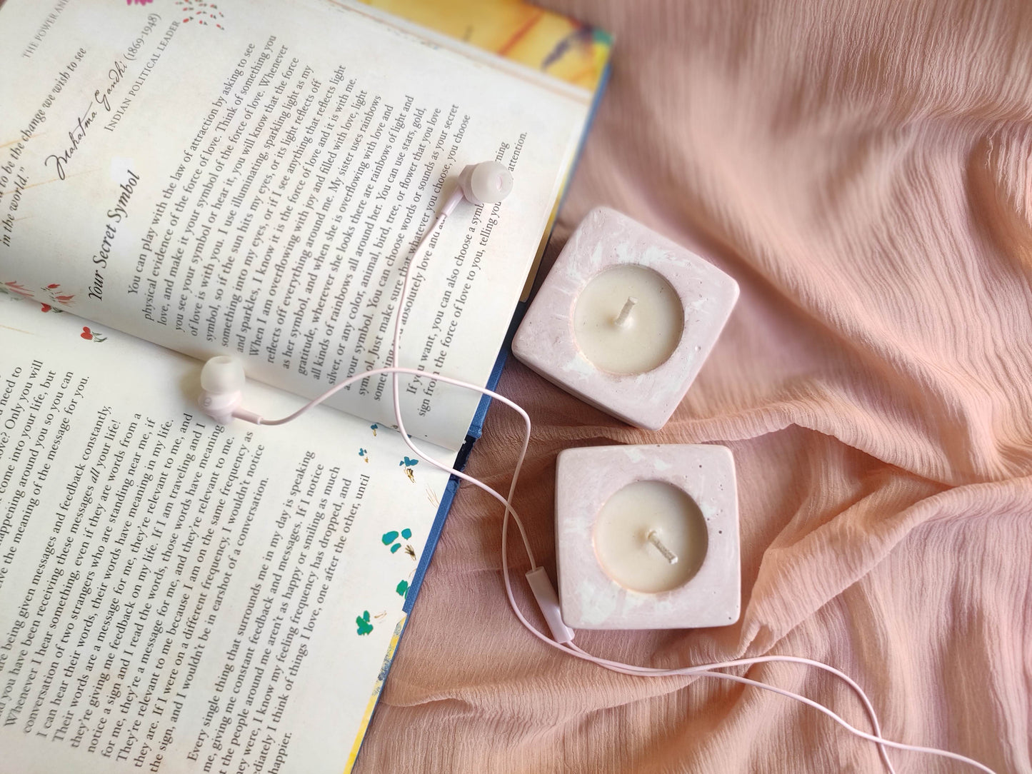 Concrete MiniAura Candle Pink Lavender- Set of 2