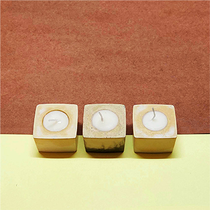 Concrete MiniAura Candle Yellow Vanilla- Set of 2