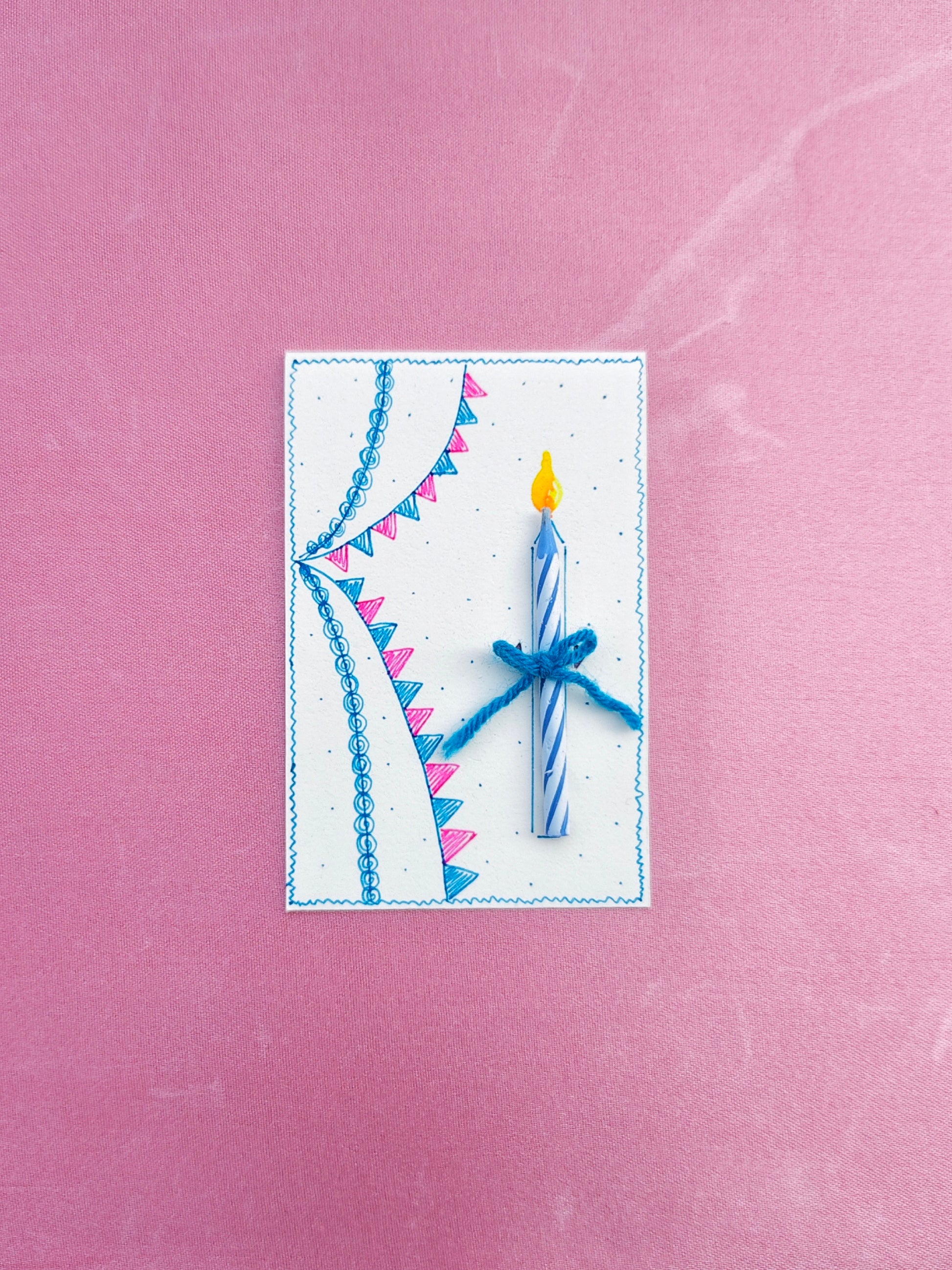 Made with love using a blue birthday candle for gifting purposes 