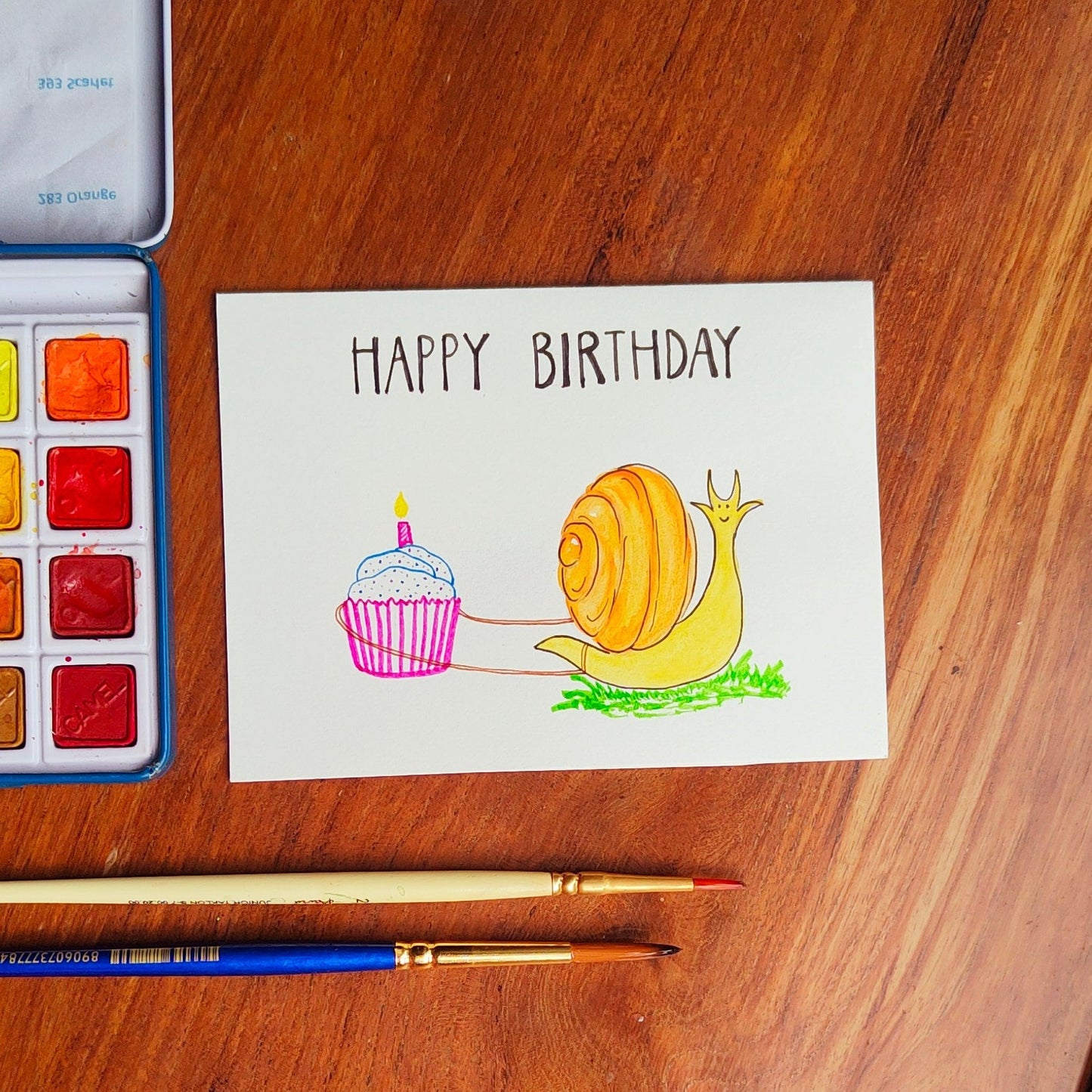 Snail: Happy Birthday Card