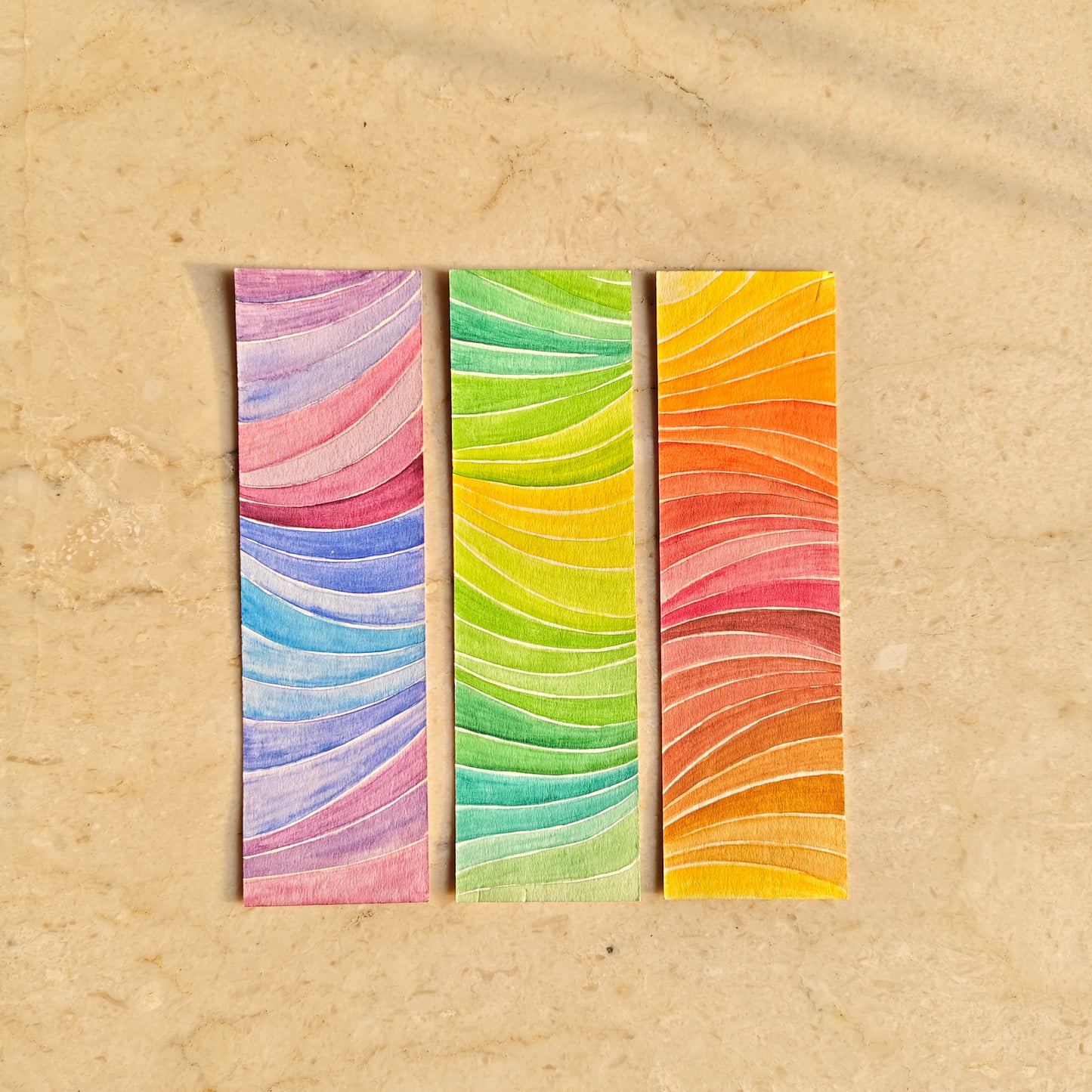 Wave Bookmarks- Set of 3