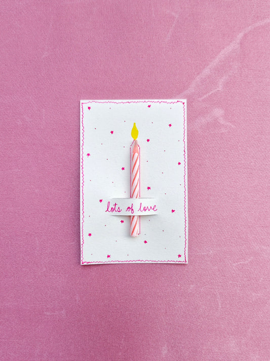 Candle cards pink color 